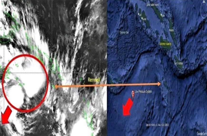 Low Pressure System Moving Away from Solomon Waters