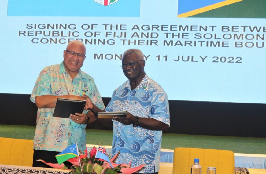 SI-FIJI Sign Historical Maritime Boundary Agreement