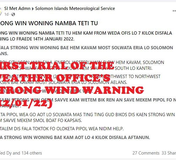 SIMS Trialing Weather Bulletins Pidgin Version