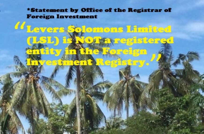 Status Of Levers Solomons Limited (LSL) Clarified