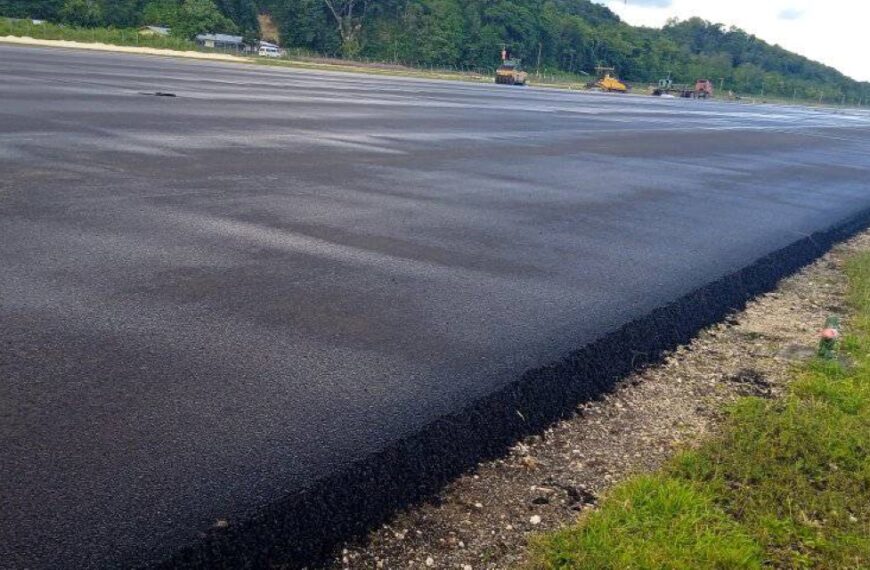 Munda Airport Pavement Overlaying Work Makes Progress