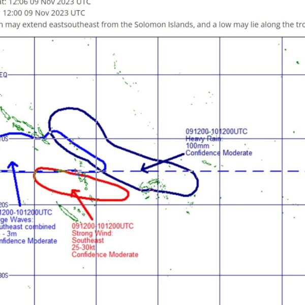 Strong Wind Warning for Solomon Islands