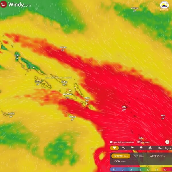 Strong Wind Warning Issued for Most Waters in Solomon Islands