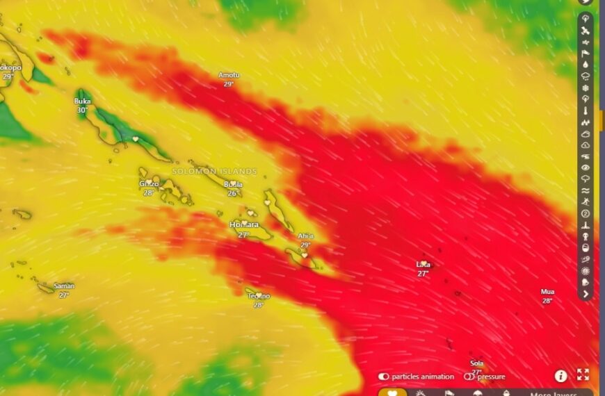 Strong Wind Warning Issued for Most Waters in Solomon Islands